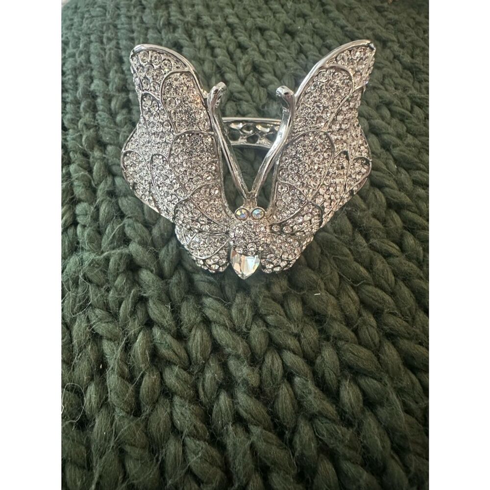 Kirks Folly Limited Edition Crystal Large Butterfly Clamper Bracelet